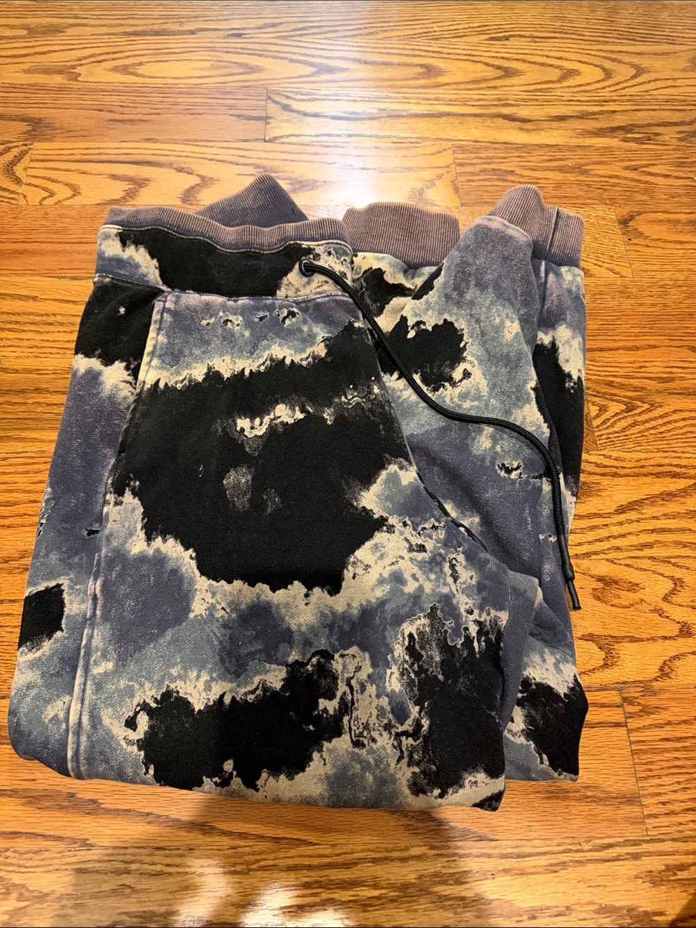 JoyLab Tie-Dye Marbled Joggers - Black and Blue Gray